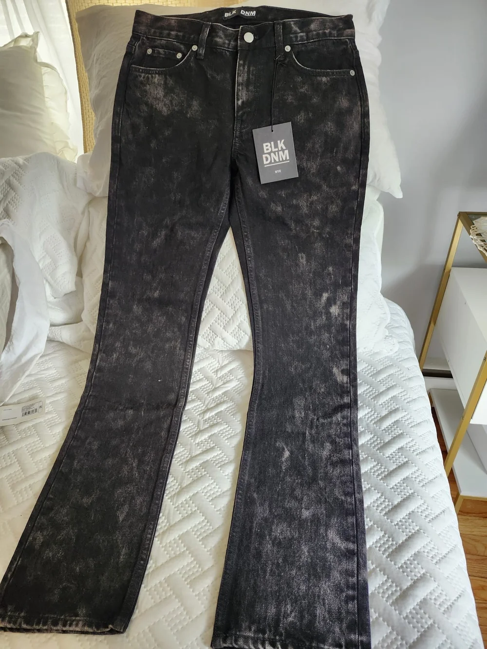 BLK DNM Men's Black Acid-Wash Jeans